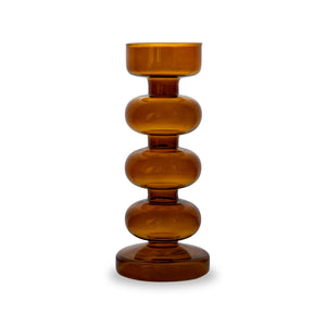 Portacandele /vaso monofiore in vetro marrone