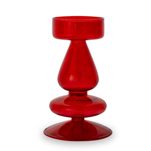 Portacandele/vaso monofiore h15cm rosso
