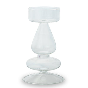 Portacandele/vaso monofiore h15cm trasparente