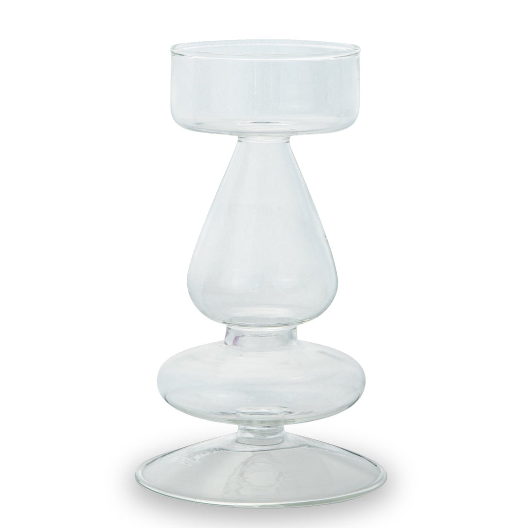 Portacandele/vaso monofiore h15cm trasparente