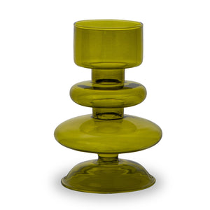 Portacandele/vaso monofiore h12cm verde oliva
