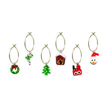 Carica l'immagine nel visualizzatore di Gallery, Set 6 charms segnaposto/segnabicchieri Natalizi
