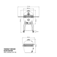 Carica l&#39;immagine nel visualizzatore di Gallery, Barbecue a carbone Yakiniku Kamado Medium Basic Black Edition
