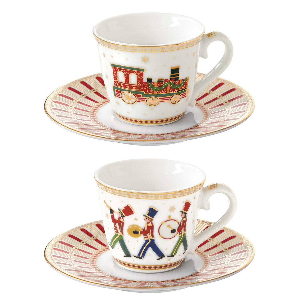 Set tazzine da caffè con piattino Polar Express