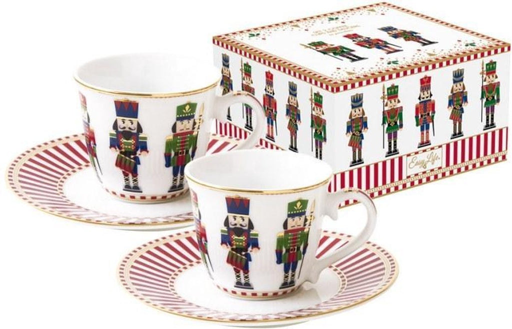 Set 2 tazzine da caffè con piattino Nutcrackers