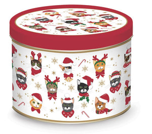 Tazza porcellana in scatola di metallo Xmas Friends Cats