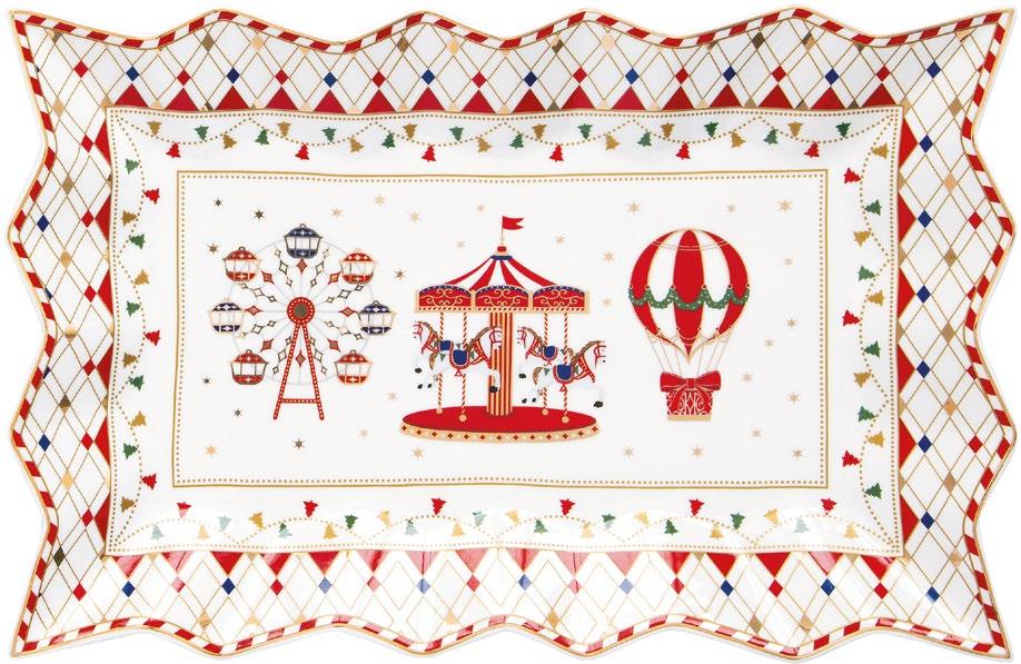 Piatto da portata  in porcellana 35x23Christmas Wonderland