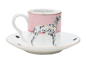 Set 2 tazzine espresso con piattino Yvonne Ellen Dog/Zebra