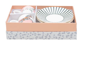 Set 2 tazzine espresso con piattino Yvonne Ellen Dog/Zebra