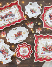 Carica l&#39;immagine nel visualizzatore di Gallery, Piatto torta in porcellana con paletta Christmas Memories
