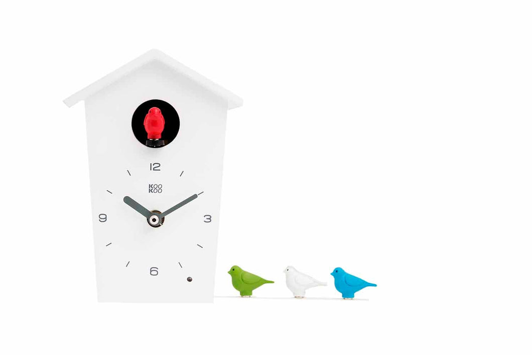 Orologio a cucu KOOKOO animal house Bianco