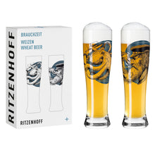 Carica l&#39;immagine nel visualizzatore di Gallery, Confezione 2 bicchieri da birra BRAUCHZEIT #5 &quot;HARRIS POLPO &amp; CAPITANO&quot; RITZENHOFF
