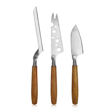 Carica l&#39;immagine nel visualizzatore di Gallery, Set 3 coltelli formaggio manico legno Oslo Boska
