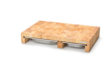Carica l&#39;immagine nel visualizzatore di Gallery, Tagliere in legno 50x32,5x8,5 con 3 contenitori inox Continenta
