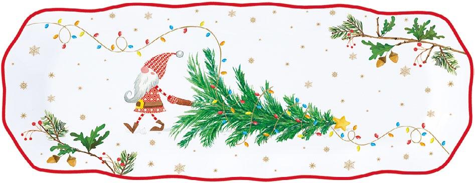 Vassoio  in porcellana 37x14 Ready For Christmas