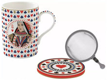 Carica l&#39;immagine nel visualizzatore di Gallery, Tazza porcellana con infusiera e sottobicchiere Casino Royale
