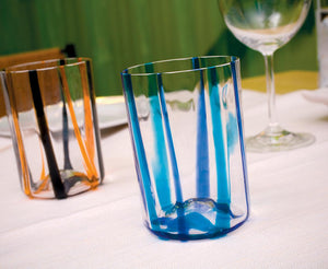 Bicchiere vetro Tirache Set 6 pezzi Multicolor