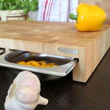 Carica l&#39;immagine nel visualizzatore di Gallery, Tagliere in legno 50x32,5x8,5 con 3 contenitori inox Continenta
