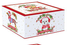 Carica l&#39;immagine nel visualizzatore di Gallery, Tazza porcellana con cucchiaio e sottobicchiere Christmas Dogs Labrador
