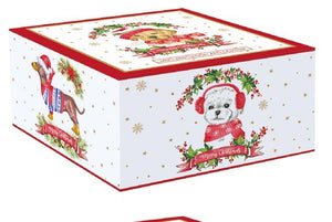 Tazza porcellana con cucchiaio e sottobicchiere Christmas Dogs Bolognese