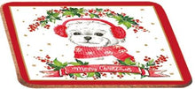 Carica l&#39;immagine nel visualizzatore di Gallery, Tazza porcellana con cucchiaio e sottobicchiere Christmas Dogs Bolognese
