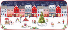 Carica l&#39;immagine nel visualizzatore di Gallery, Piatto rettangolare in porcellana 36x16 Christmas Village
