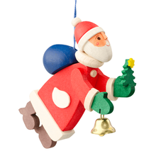 Carica l&#39;immagine nel visualizzatore di Gallery, Decorazione in legno Babbo Natale con campanellino Graupner Holzminiaturen
