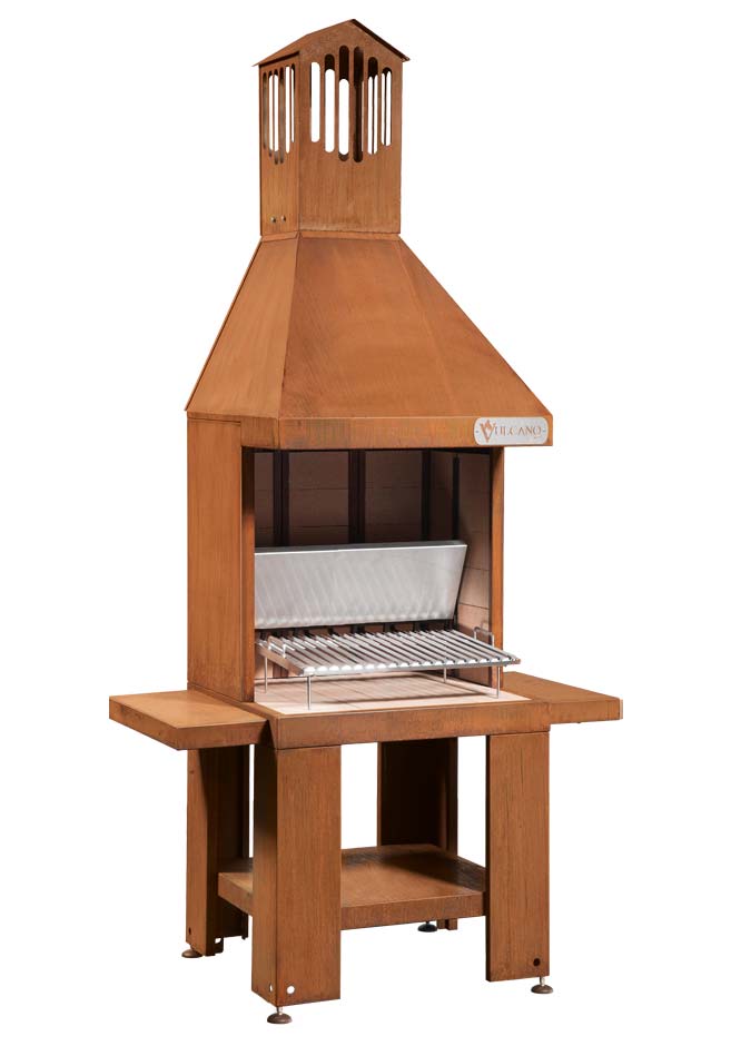 Barbecue a legna Camino TC Corten VULCANO FIRE Mod. Piccolo
