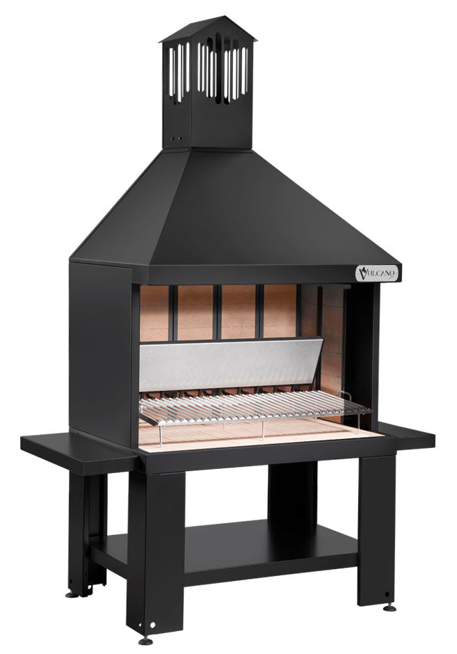 Barbecue a legna Camino serie T nero VULCANO FIRE Mod. Medio