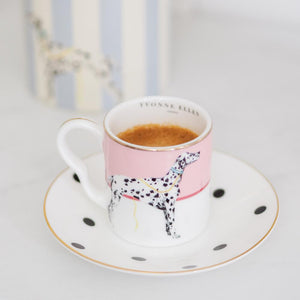 Set 2 tazzine espresso con piattino Yvonne Ellen Dog/Zebra