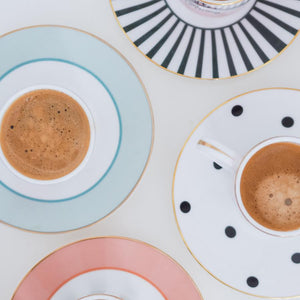 Set 2 tazzine espresso con piattino Yvonne Ellen Dog/Zebra