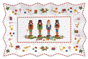 Piatto da portata  in porcellana 35x23 Vintage Nutcrackers