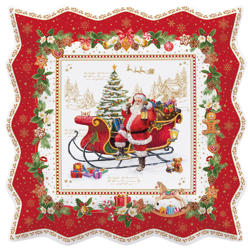 Piatto da portata in porcellana 30x30 Christmas Memories