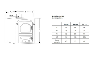 Forno a legna CLEMENTI SMART incasso nero
