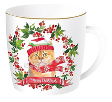 Carica l&#39;immagine nel visualizzatore di Gallery, Tazza porcellana in scatola di metallo Christmas Cats 4
