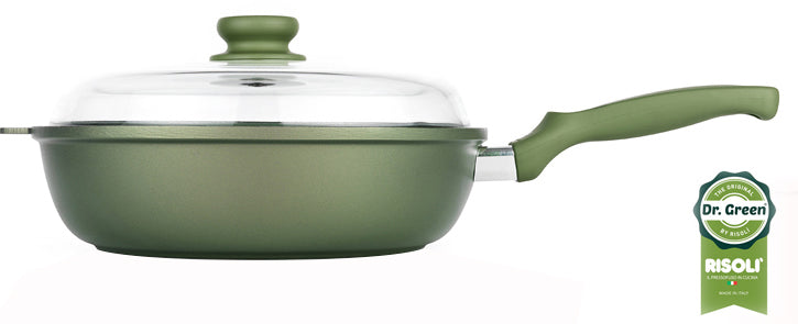 Padella alta alluminio pressofuso con coperchio Ø28  RISOLÌ DR GREEN