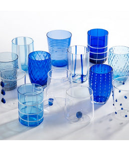 Bicchiere vetro Melting Pot Set 6 pezzi Blue-Acquamarina