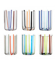 Carica l&#39;immagine nel visualizzatore di Gallery, Bicchiere vetro Tirache Set 6 pezzi Multicolor
