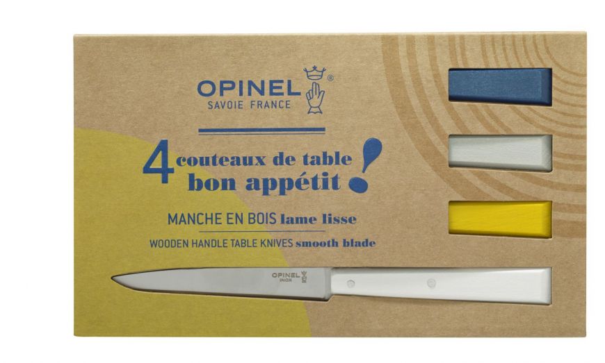 Cofanetto 4 coltelli da tavola OPINEL Bon Appetit Celeste