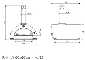 Forno a legna CLEMENTI FAMILY tutto inox 430