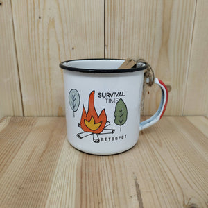 Tazza RETROPOT acciaio smaltato "Survival Time"