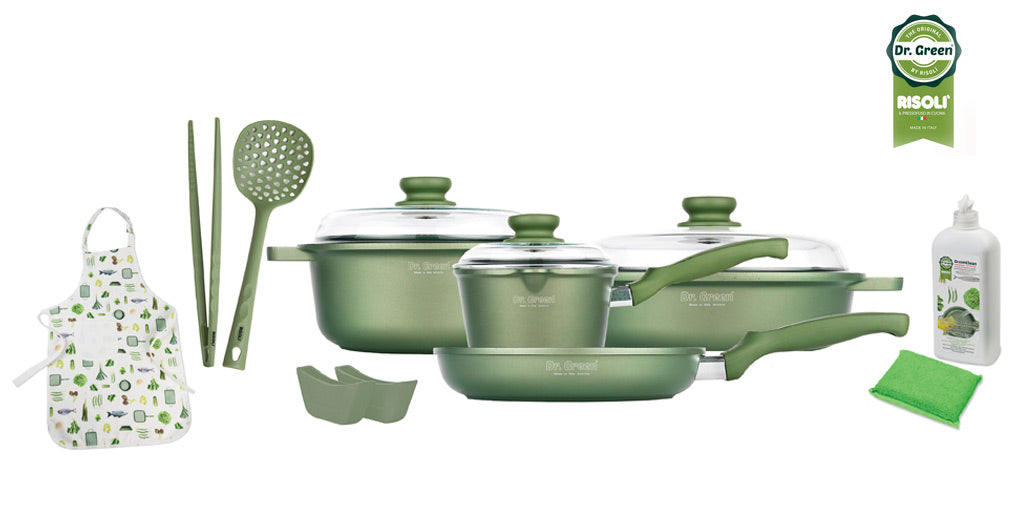 Batteria 14 pezzi in alluminio pressofuso RISOLÌ DR GREEN
