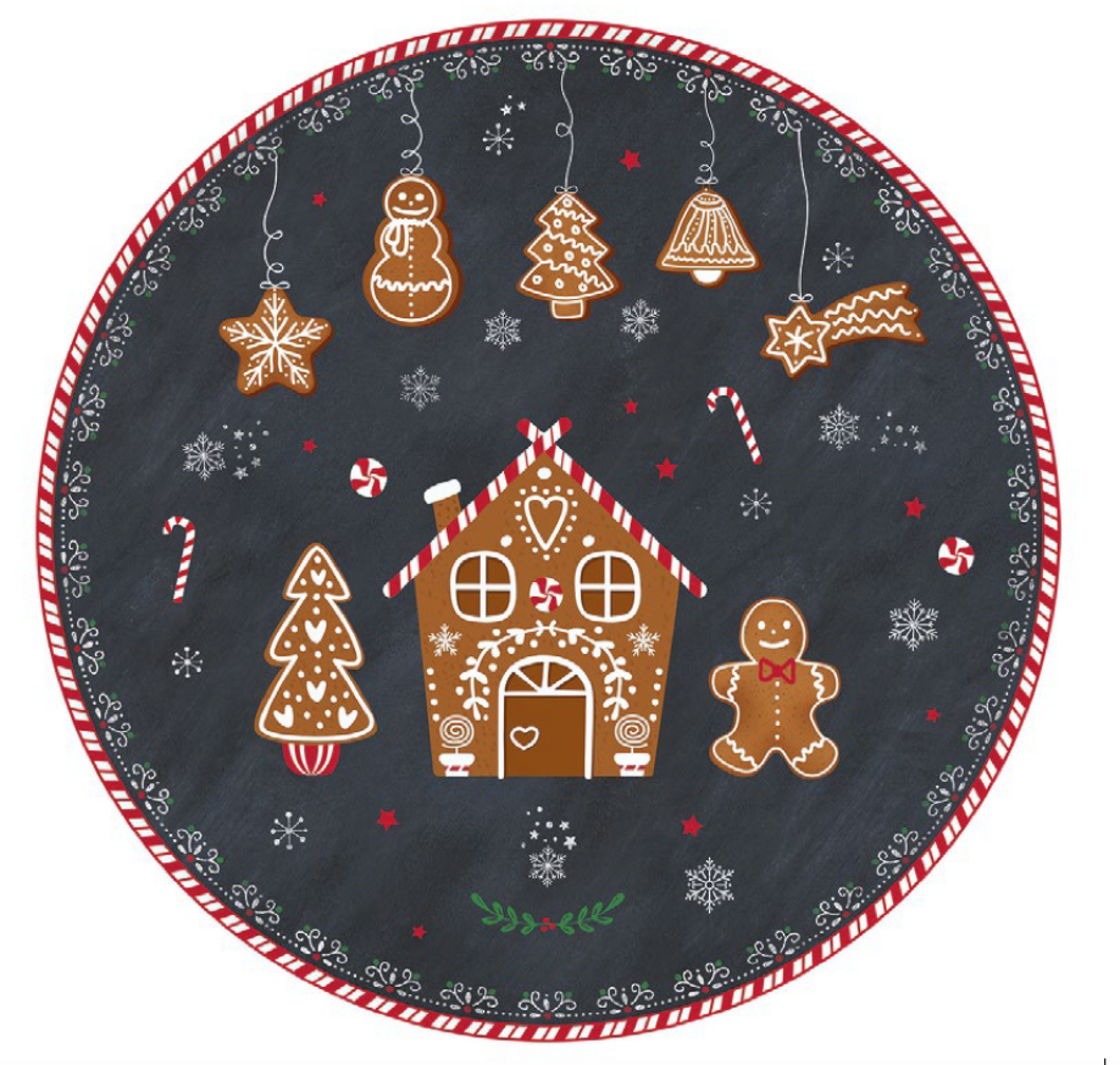 Piatto torta in porcellana con paletta Gingerbread