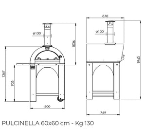 Forno a legna CLEMENTI PULCINELLA tutto inox 430