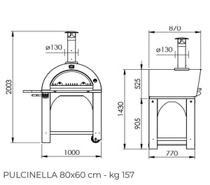 Forno a legna CLEMENTI PULCINELLA tutto inox 430