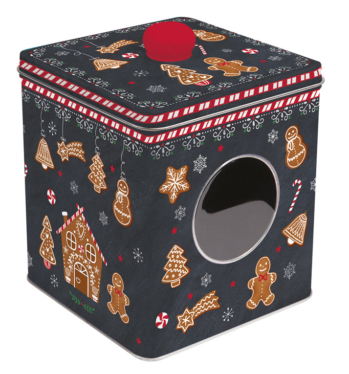 Biscottiera in latta 13x13x14,5 Gingerbread