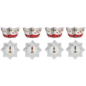 Set 4 ciotole porcellana Vintage Nutcrackers