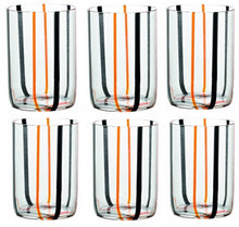Carica l&#39;immagine nel visualizzatore di Gallery, Bicchiere vetro Tirache Set 6 pezzi Grigio/Arancio
