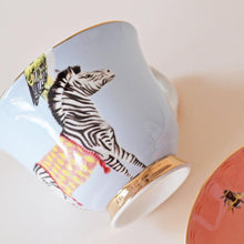 Carica l&#39;immagine nel visualizzatore di Gallery, Tazza da tè con piattino Yvonne Ellen Carnival Zebras
